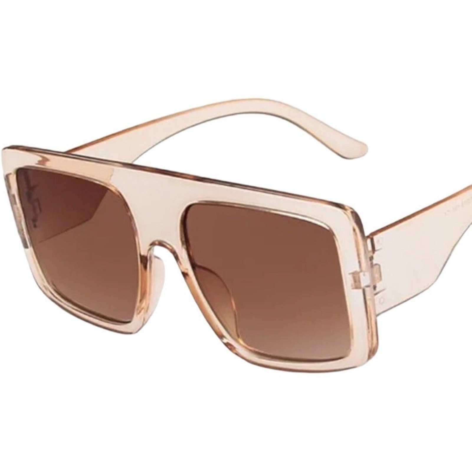 Champagne And Brown Oversized Sunglasses